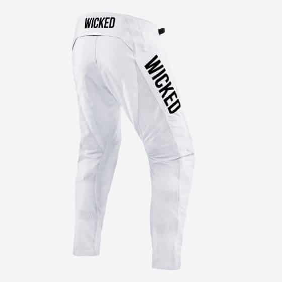 Photo of the back of white Glory MX pants