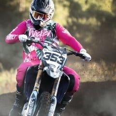 MX rider in pink gear