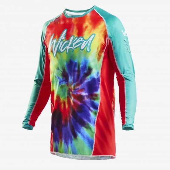 Tie Dye Jersey Teal/red