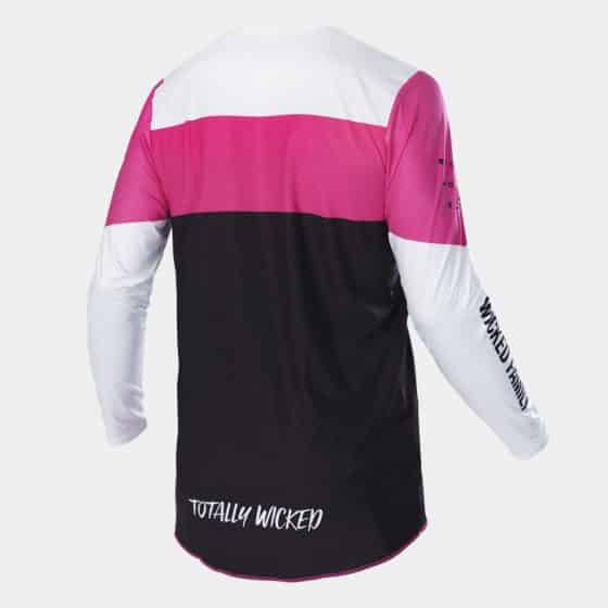 Back of pink Block MX jersey
