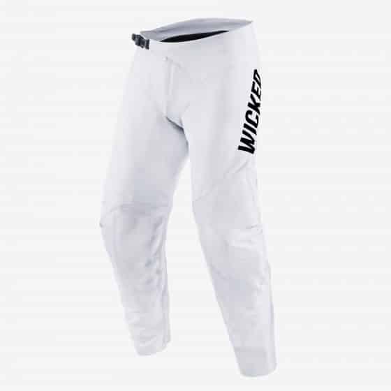 Photo of the front of white Glory MX pants