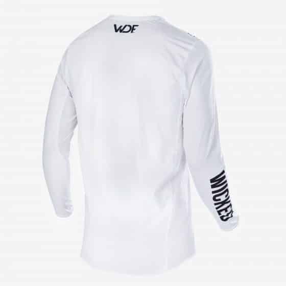 Back of white solid MX Jersey