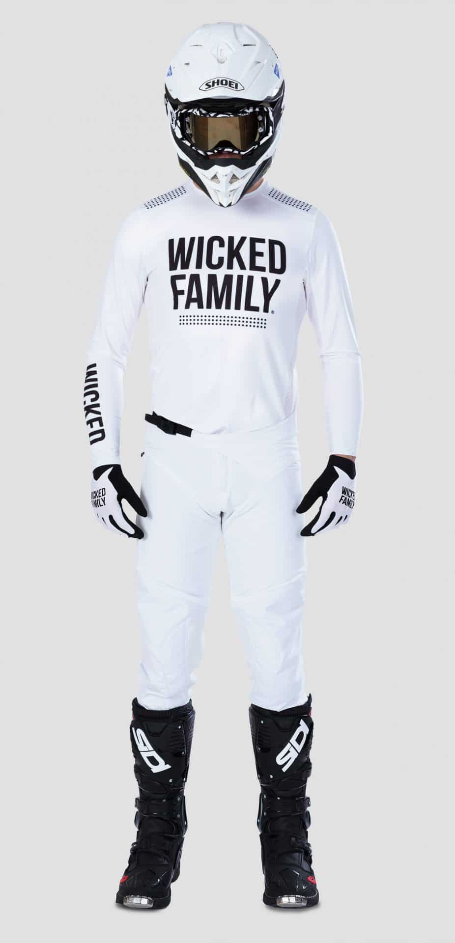 Front of white Block MX gear set 