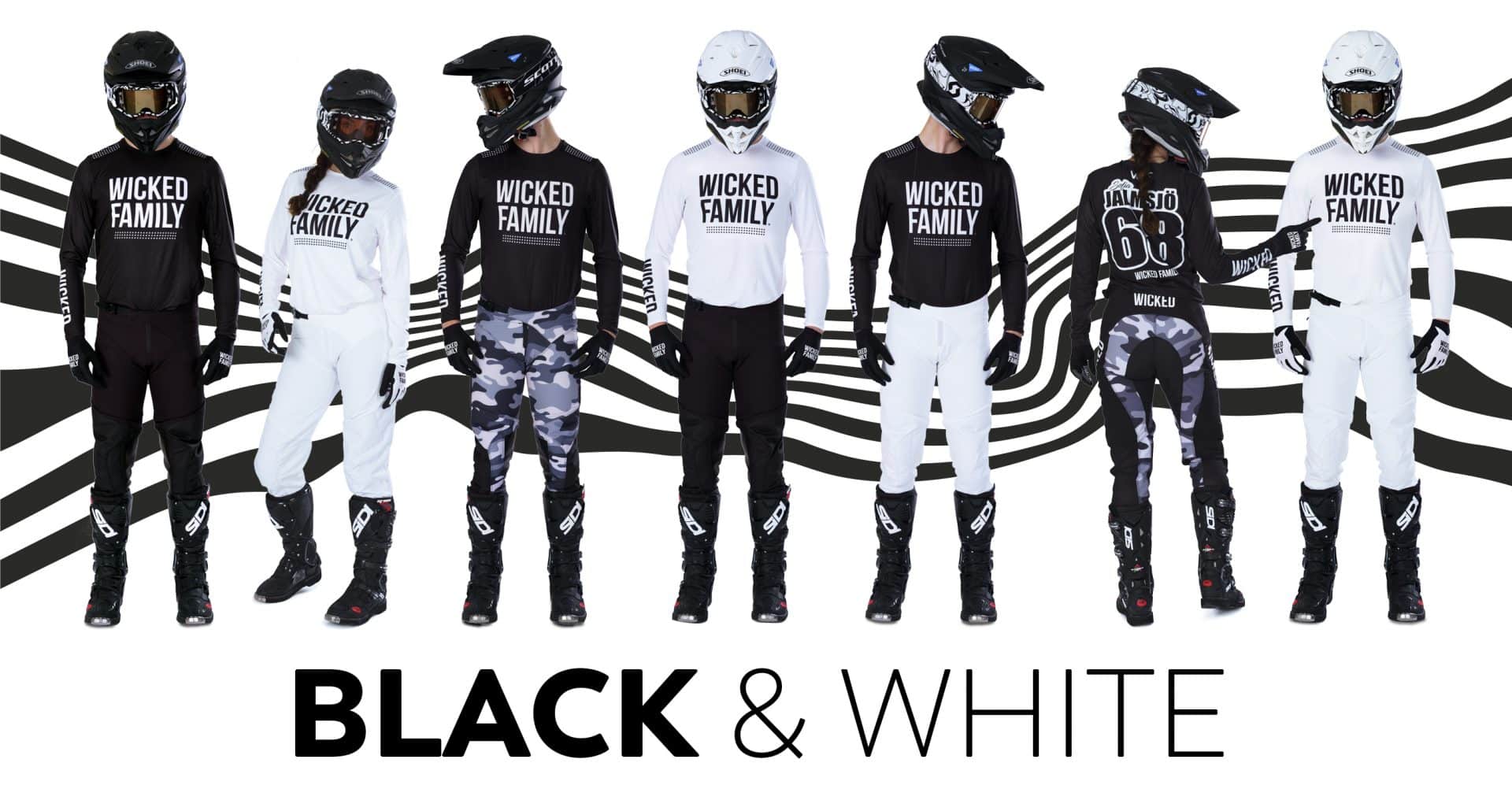 MX riders wearing black and white Solid gear