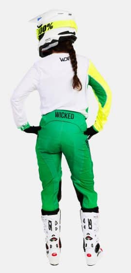 Twisted mx gear green on woman