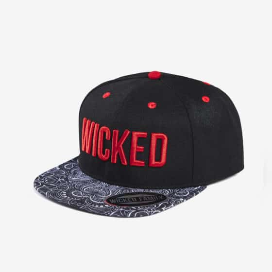Wicked snap hat with print