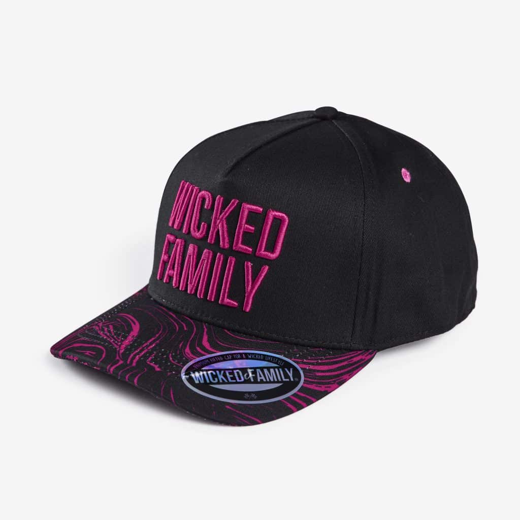 Black and pink hat
